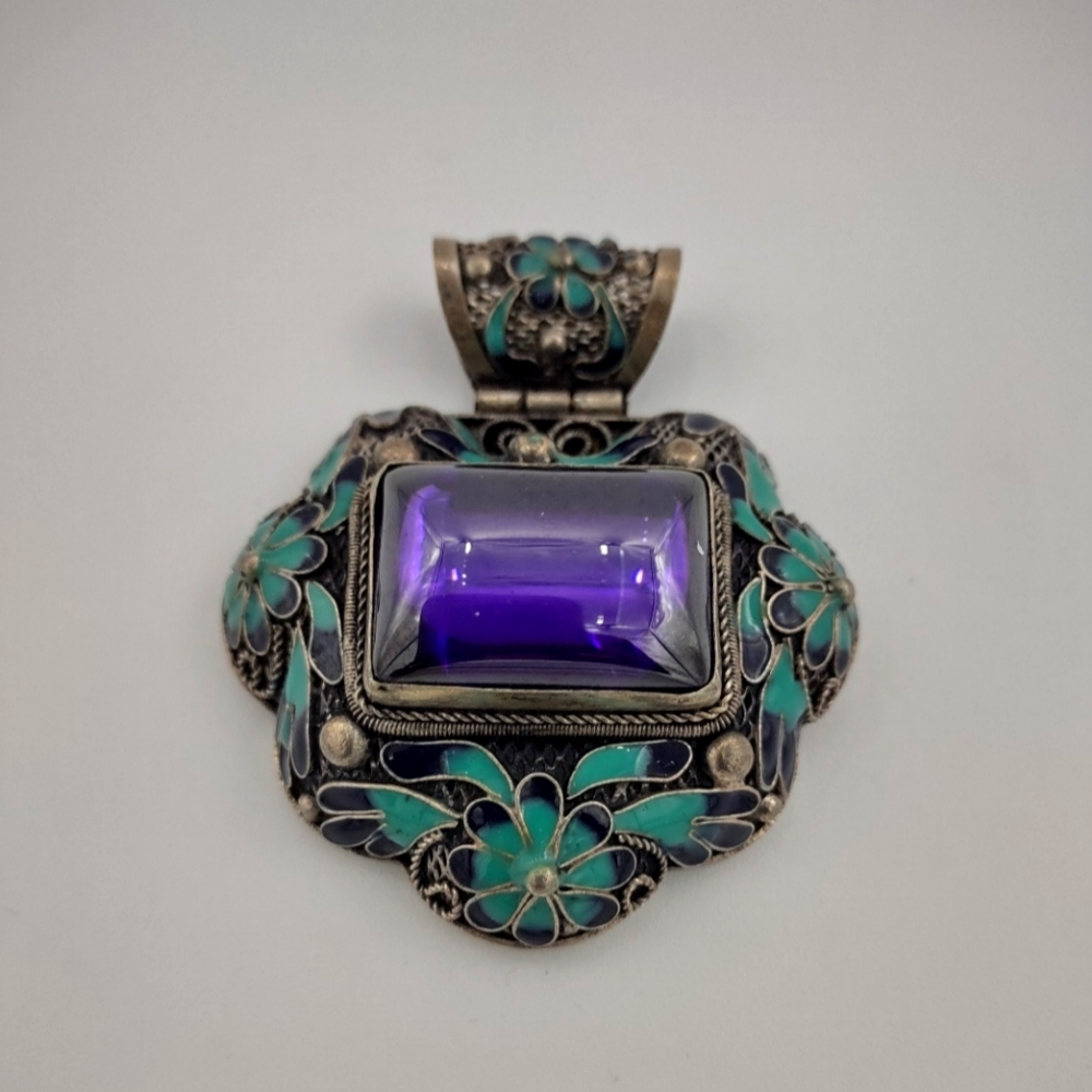 48hrs🔥🔥Large Chinese Export Cloisonne Pendant